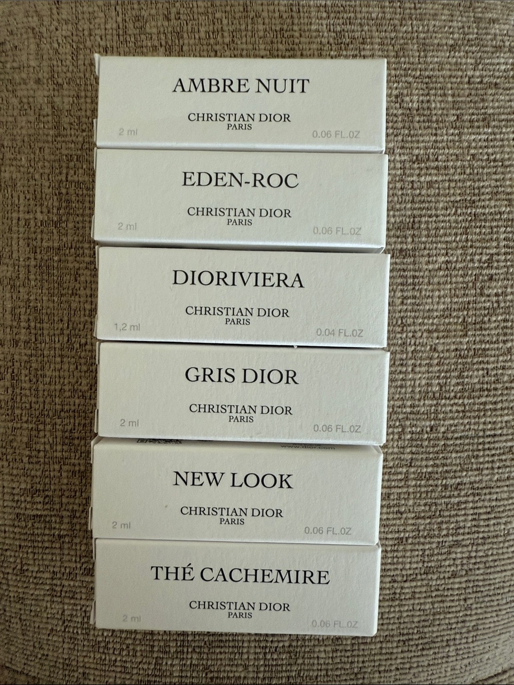 Brand New set of six of Christian Dior exclusive parfum discovery set
